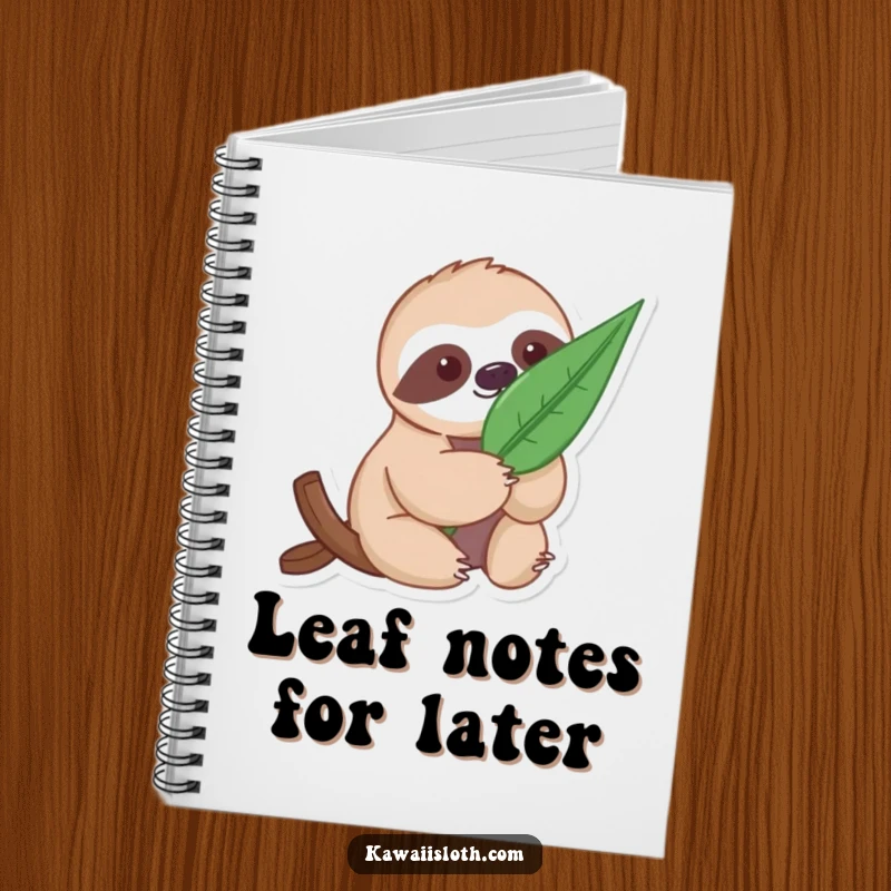 Funny Gentle Sloth Notebook: a notebook featuring a sloth holding a large leaf, perfect for nature notes.