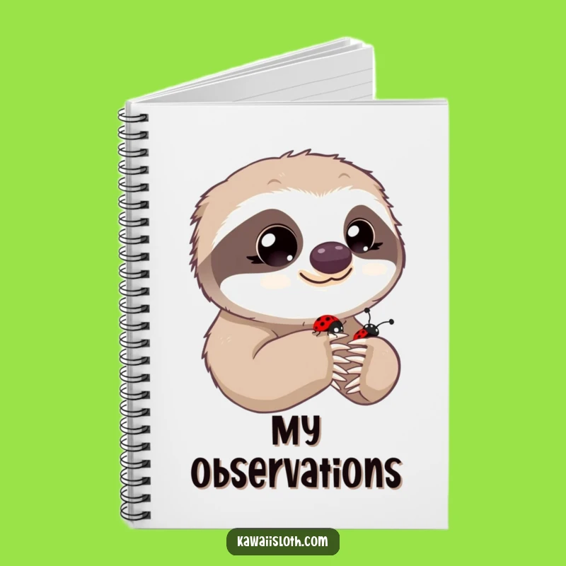 Funny Innocent Sloth Notebook - Ladybug Paw Observer Journal Gift