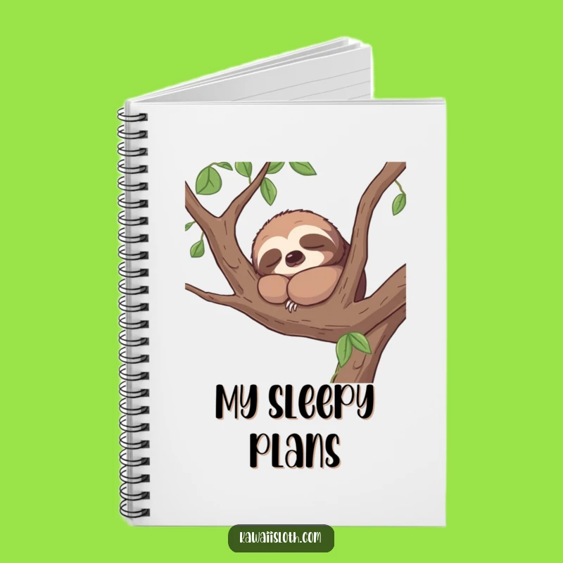 Funny Contented Sloth Notebook - Napping Branch Dweller Journal Gift