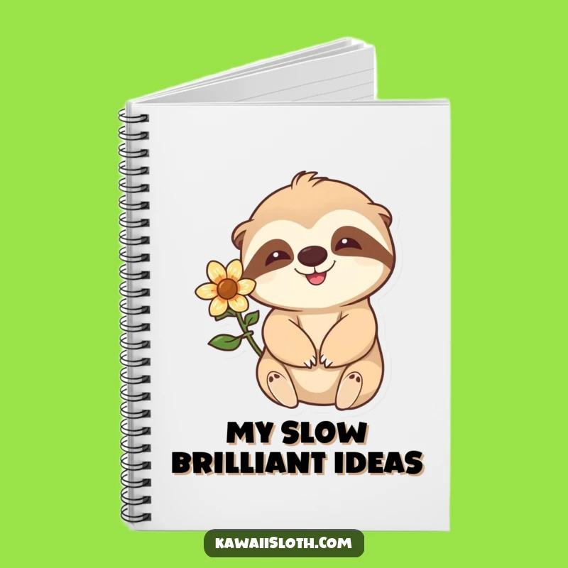 Funny Sloth Notebook - Jot Down Ideas Slowly with a Happy Friend