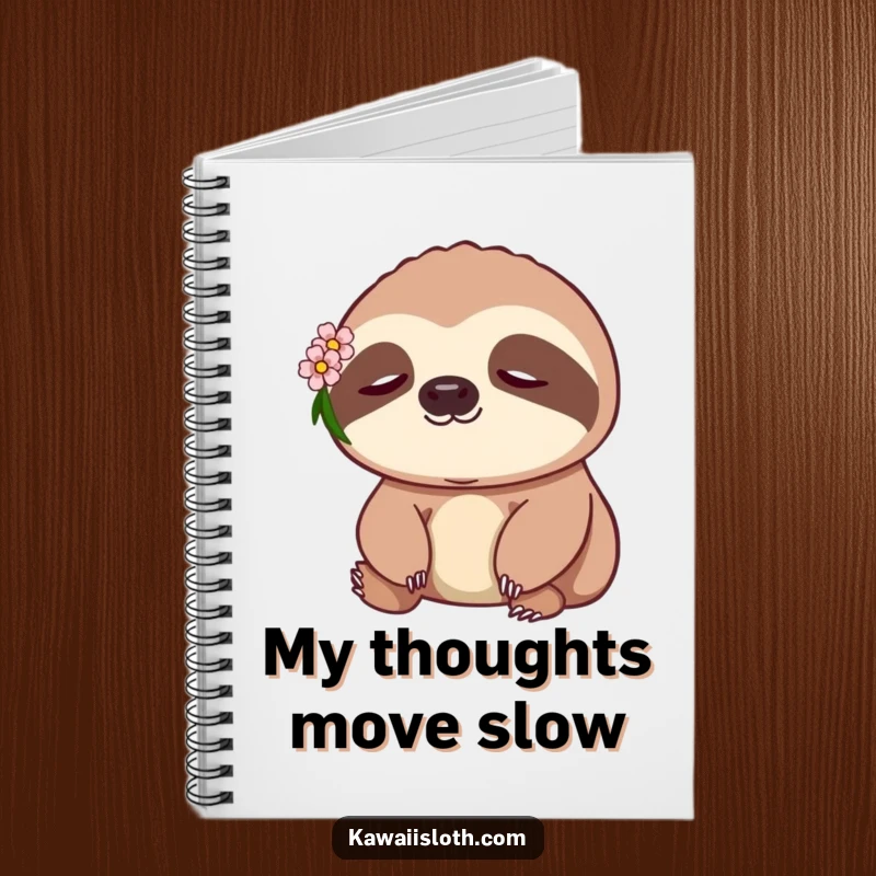 Funny Sloth Notebook: a peaceful sloth with a flower, perfect for journaling calm thoughts and ideas.