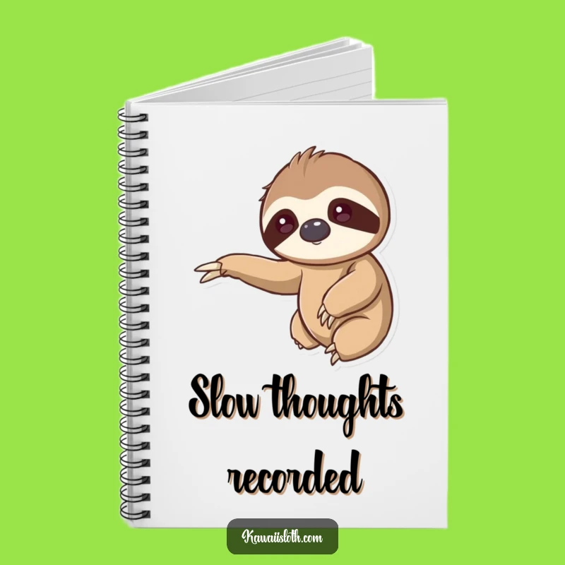 Kawaii Sloth Gentle Reach Notebook: Jot Down Your Slow Thoughts!