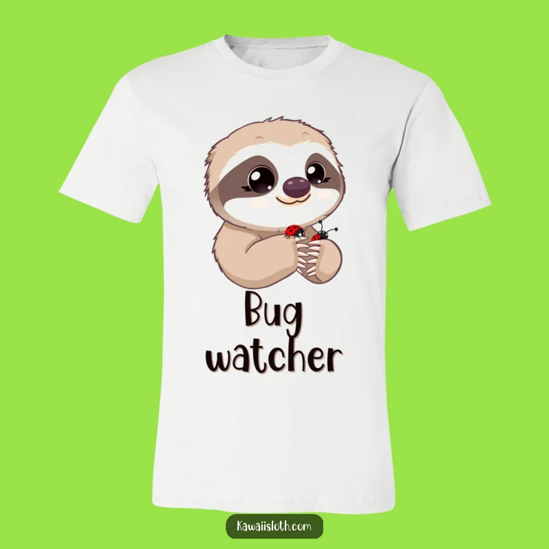 Funny Innocent Sloth T-Shirt - Ladybug Paw Observer Tee Gift for Kind Hearts