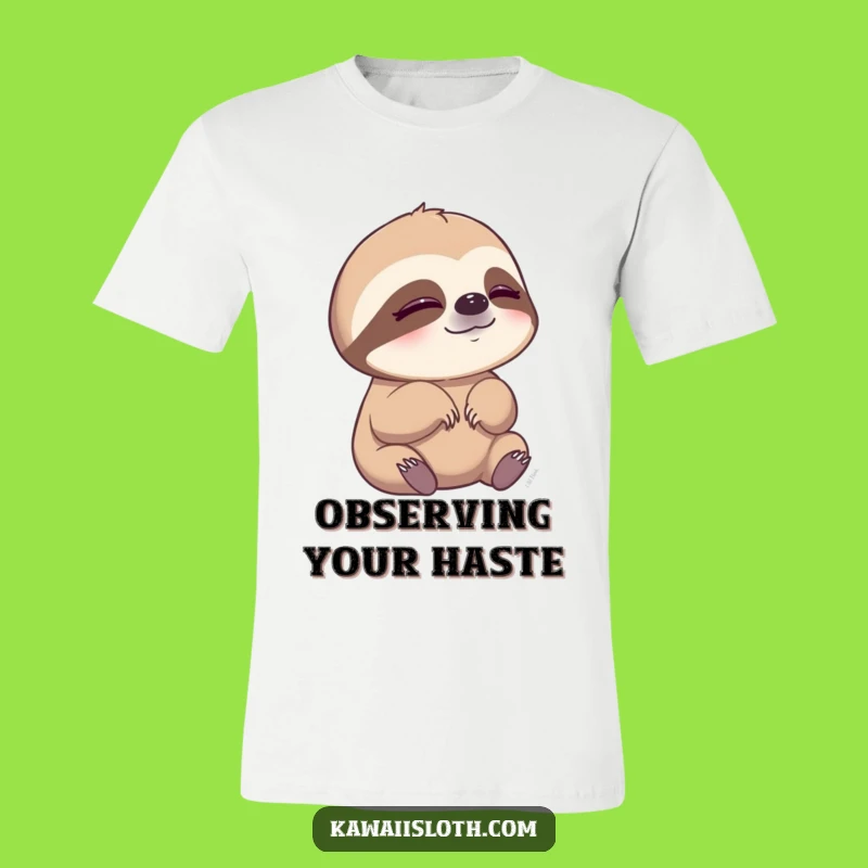Funny Sloth Blinking T-Shirt - Zen Slow Animal Cartoon Humor Tee