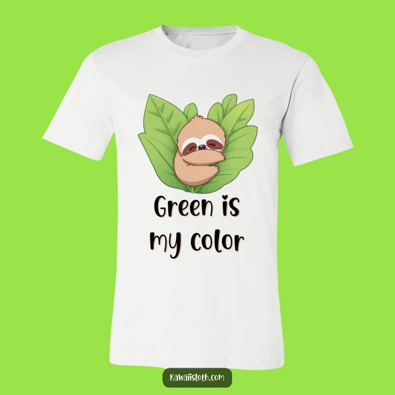 Funny Sloth Hugging Plant T-Shirt: Cozy Contentment Design, Ideal Funny Gift for Chill Vibes