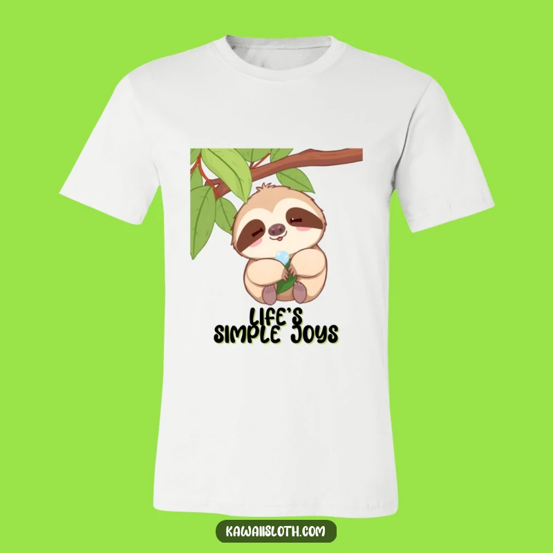 Funny Sloth Joy T-Shirt - Tiny Smile Dewdrop Design for Happy Souls