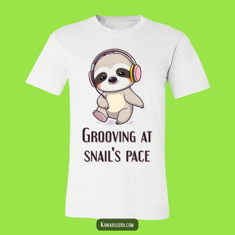 Funny Sloth Tapping Foot Headphones T-Shirt: Wearable Humor for Music Lovers