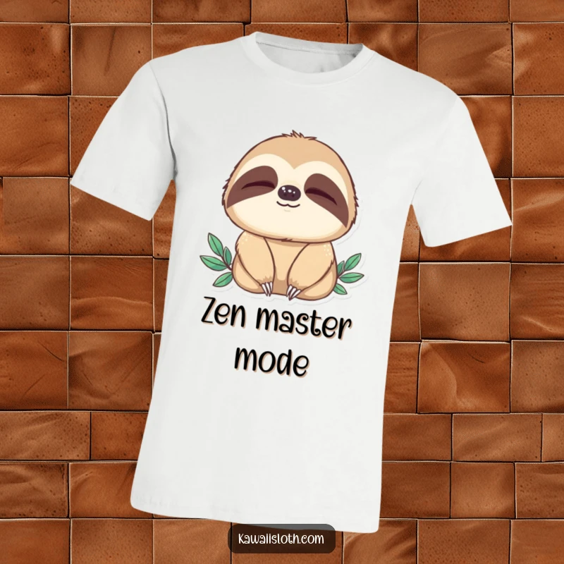 Funny t-shirt featuring a sloth blinking slowly, radiating peace and calmness. Great for stress relief and humorous relaxation.