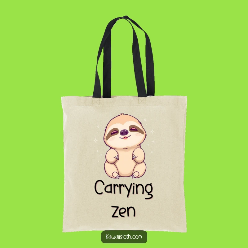 Funny Sloth Aura Tote Bag - Languid Peace Carry-All for Zen Errands