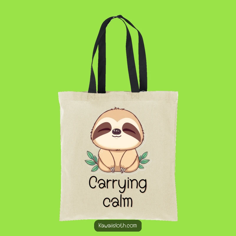 Funny Sloth Blinking Tote Bag: Carry Your Calm, Great Funny Gift for Peace Seekers