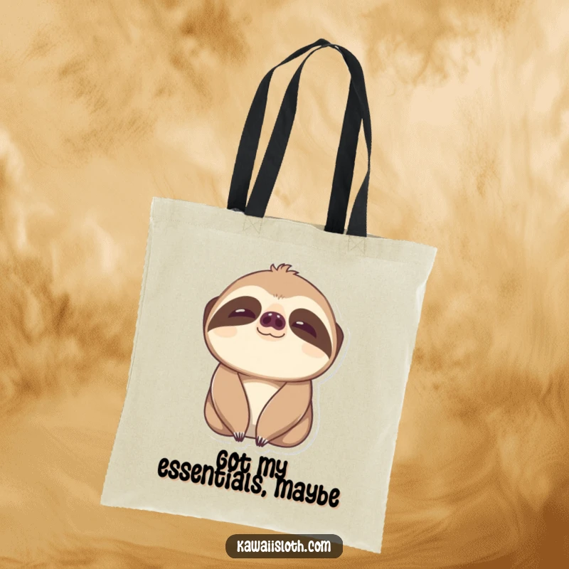 Funny Content Sloth Tote Bag: a happy sloth with wide, slow-blinking eyes, designed for stylish carrying.