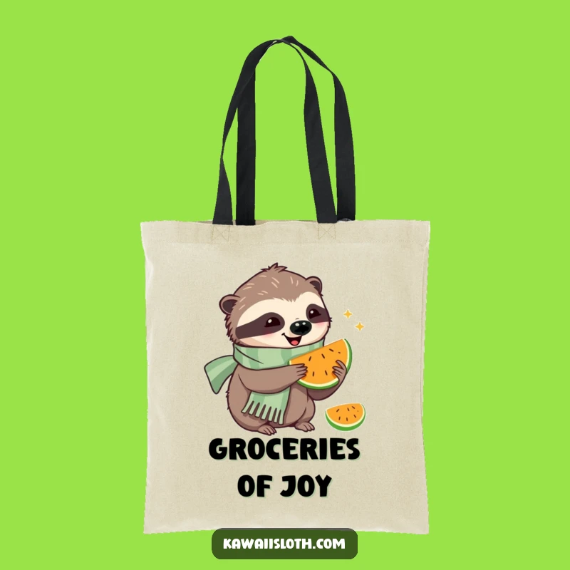 Funny Happy Sloth Tote Bag: Chic Humorous Gift for Snack Lovers